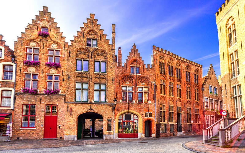 Gebäude in Brügge in der belgischen Region Flandern.